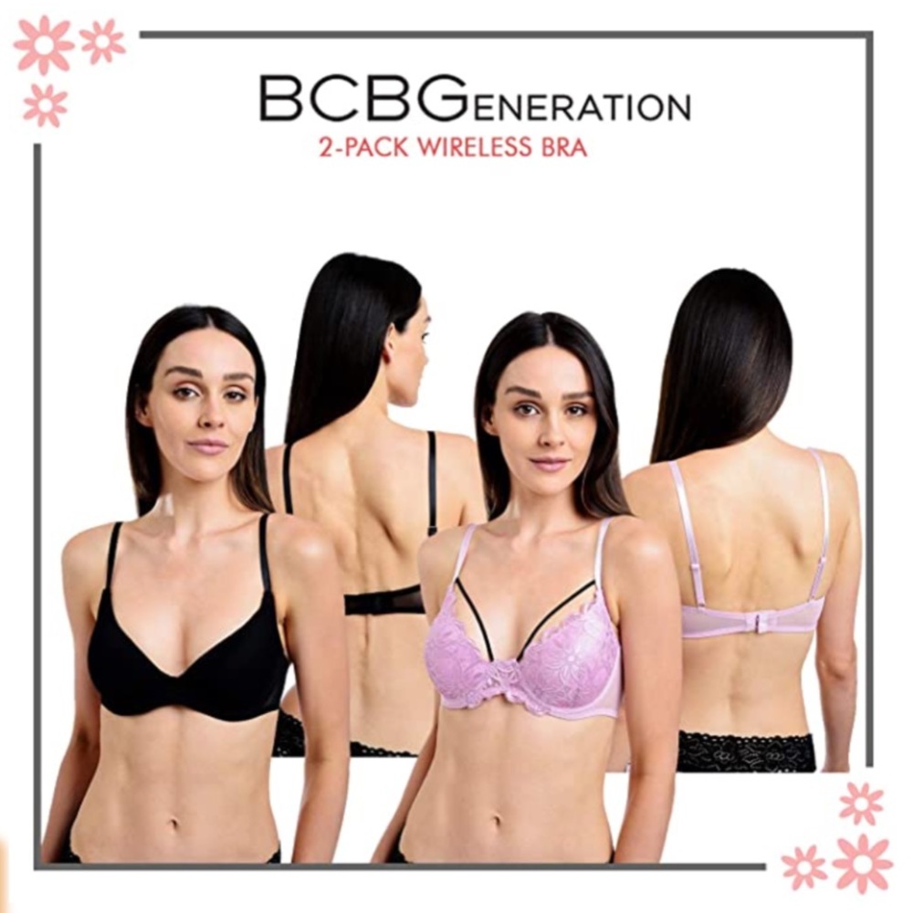 Bcbgeneration 2-Pack Classic Bra, Black/Lilac - image 6